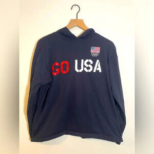 Vintage United States Olympic Committee GO USA L/S Hooded Shirt Women’s Size XL